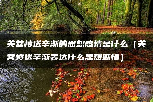 芙蓉楼送辛渐的思想感情是什么（芙蓉楼送辛渐表达什么思想感情）