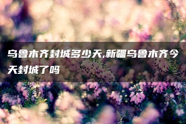 乌鲁木齐封城多少天,新疆乌鲁木齐今天封城了吗