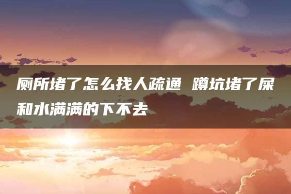 厕所堵了怎么找人疏通 蹲坑堵了屎和水满满的下不去