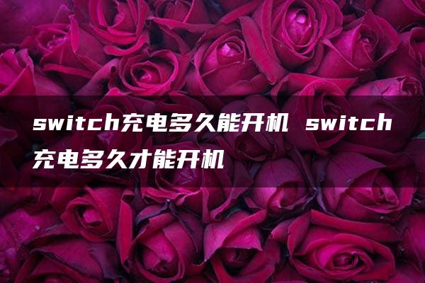 switch充电多久能开机 switch充电多久才能开机