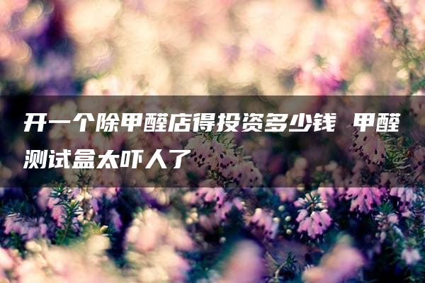 开一个除甲醛店得投资多少钱 甲醛测试盒太吓人了