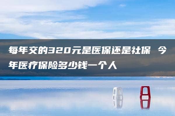 每年交的320元是医保还是社保 今年医疗保险多少钱一个人