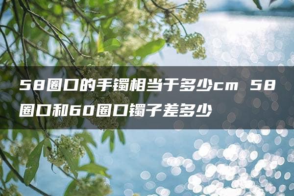 58圈口的手镯相当于多少cm 58圈口和60圈口镯子差多少