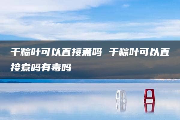 干粽叶可以直接煮吗 干粽叶可以直接煮吗有毒吗