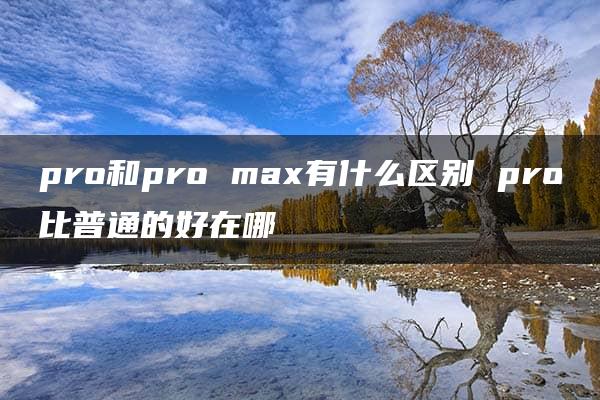 pro和pro max有什么区别 pro比普通的好在哪