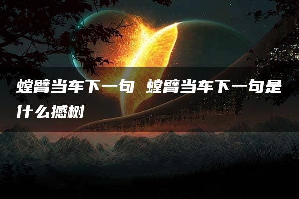 螳臂当车下一句 螳臂当车下一句是什么撼树