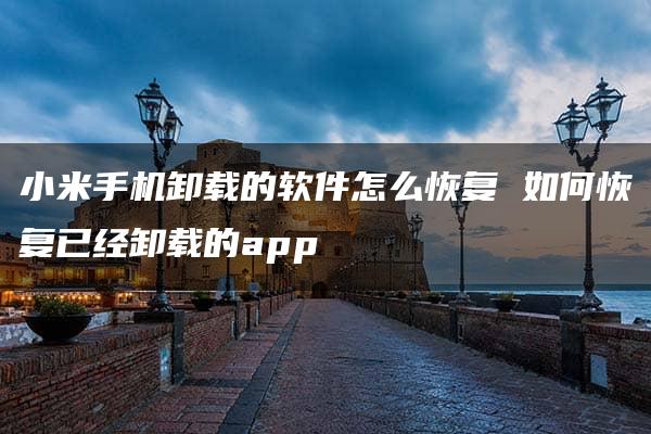 小米手机卸载的软件怎么恢复 如何恢复已经卸载的app