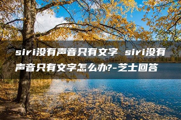 siri没有声音只有文字 siri没有声音只有文字怎么办?-芝士回答