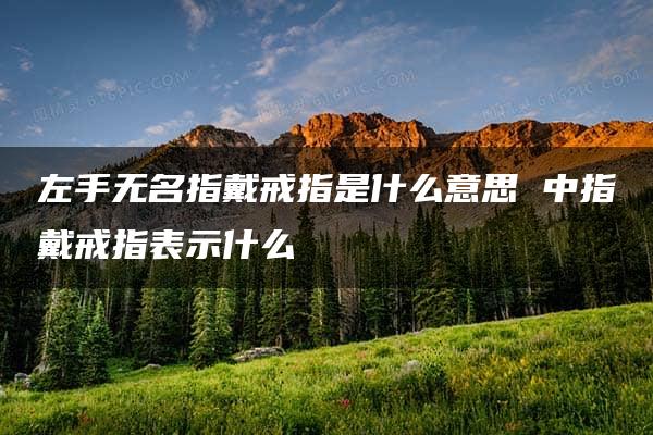 左手无名指戴戒指是什么意思 中指戴戒指表示什么