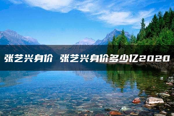 张艺兴身价 张艺兴身价多少亿2020