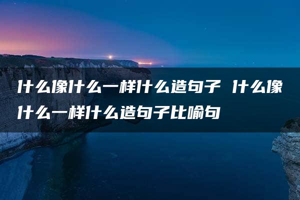 什么像什么一样什么造句子 什么像什么一样什么造句子比喻句