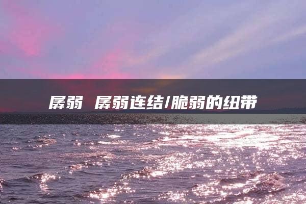 孱弱 孱弱连结/脆弱的纽带