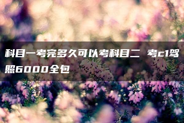 科目一考完多久可以考科目二 考c1驾照6000全包