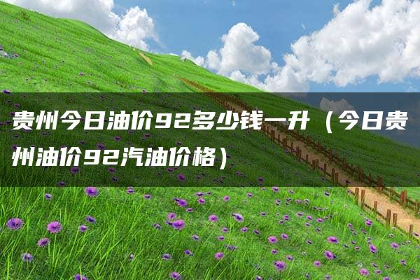 贵州今日油价92多少钱一升（今日贵州油价92汽油价格）