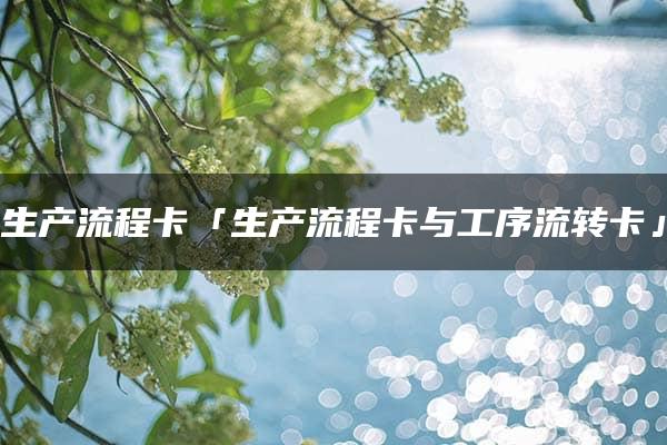 生产流程卡「生产流程卡与工序流转卡」