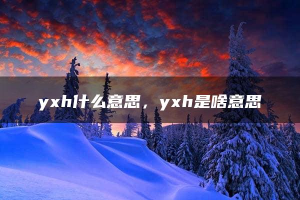 yxh什么意思，yxh是啥意思