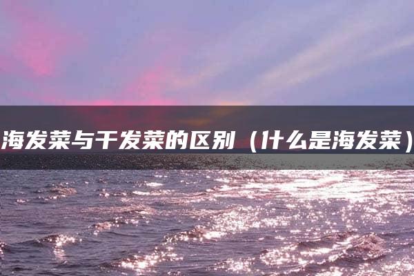 海发菜与干发菜的区别（什么是海发菜）