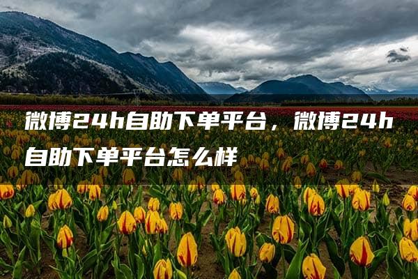 微博24h自助下单平台，微博24h自助下单平台怎么样