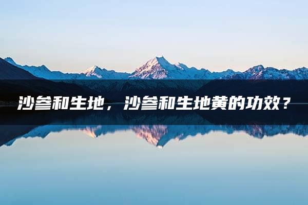 沙参和生地，沙参和生地黄的功效？