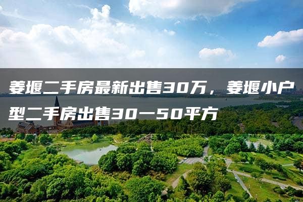 姜堰二手房最新出售30万，姜堰小户型二手房出售30一50平方