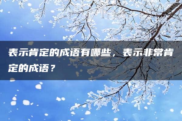 表示肯定的成语有哪些，表示非常肯定的成语？