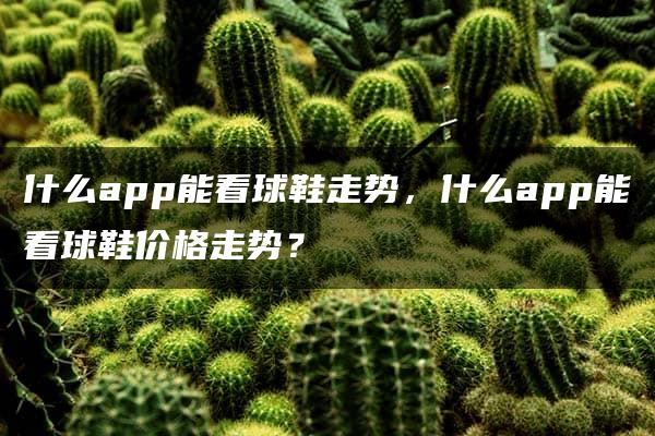 什么app能看球鞋走势，什么app能看球鞋价格走势？