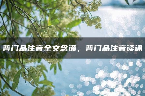 普门品注音全文念诵，普门品注音读诵