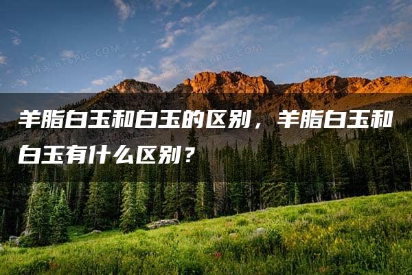 羊脂白玉和白玉的区别，羊脂白玉和白玉有什么区别？