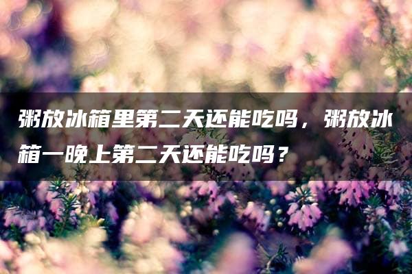 粥放冰箱里第二天还能吃吗，粥放冰箱一晚上第二天还能吃吗？