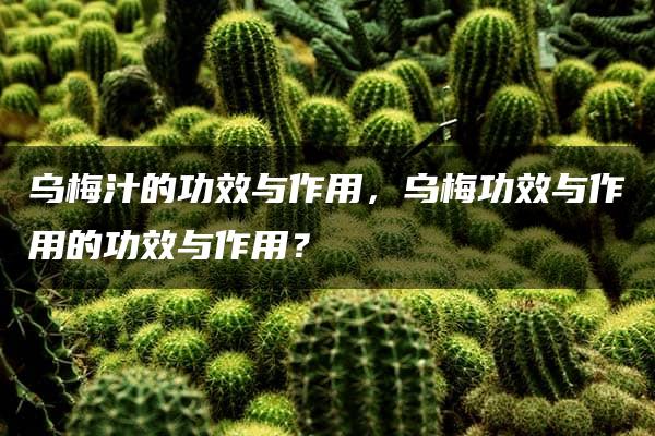 乌梅汁的功效与作用，乌梅功效与作用的功效与作用？