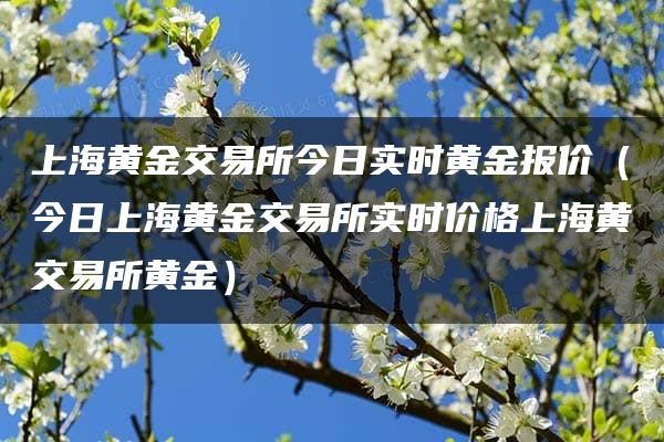 上海黄金交易所今日实时黄金报价（今日上海黄金交易所实时价格上海黄交易所黄金）