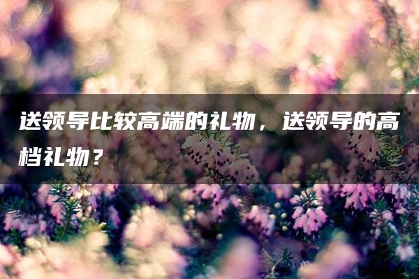 送领导比较高端的礼物，送领导的高档礼物？