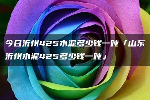 今日沂州425水泥多少钱一吨「山东沂州水泥425多少钱一吨」