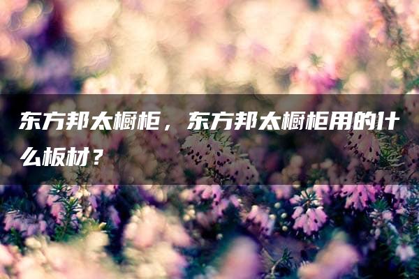 东方邦太橱柜，东方邦太橱柜用的什么板材？