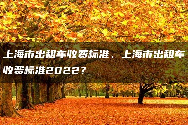 上海市出租车收费标准，上海市出租车收费标准2022？