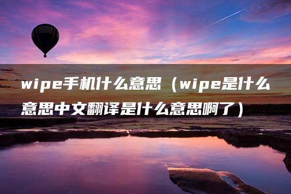 wipe手机什么意思（wipe是什么意思中文翻译是什么意思啊了）