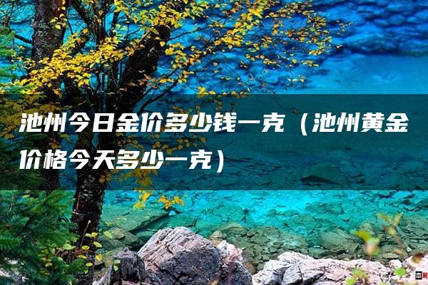 池州今日金价多少钱一克（池州黄金价格今天多少一克）