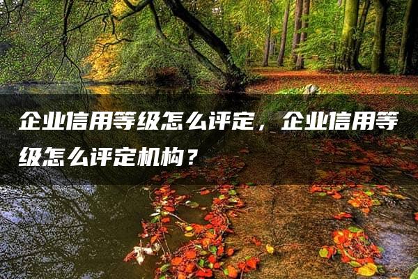 企业信用等级怎么评定，企业信用等级怎么评定机构？