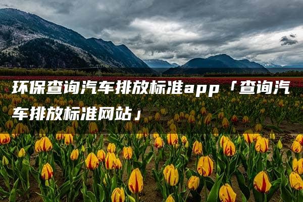 环保查询汽车排放标准app「查询汽车排放标准网站」