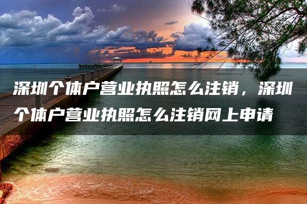 深圳个体户营业执照怎么注销，深圳个体户营业执照怎么注销网上申请