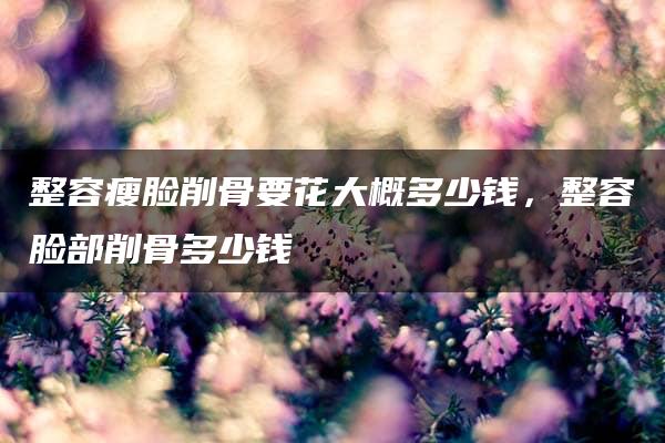 整容瘦脸削骨要花大概多少钱，整容脸部削骨多少钱