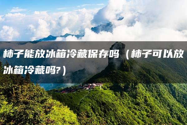 柿子能放冰箱冷藏保存吗（柿子可以放冰箱冷藏吗?）