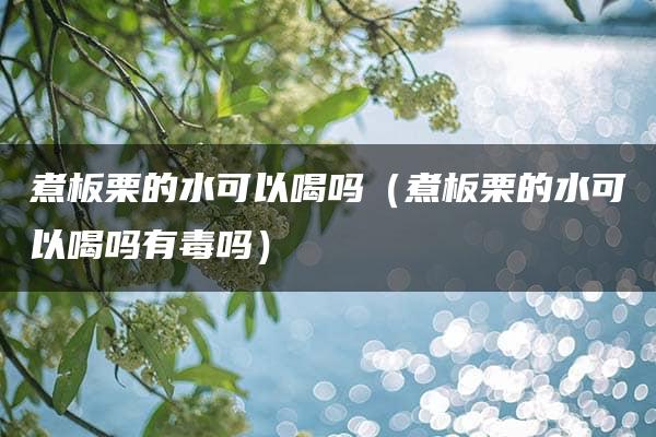 煮板栗的水可以喝吗（煮板栗的水可以喝吗有毒吗）