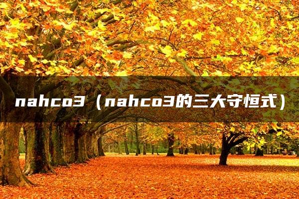 nahco3（nahco3的三大守恒式）