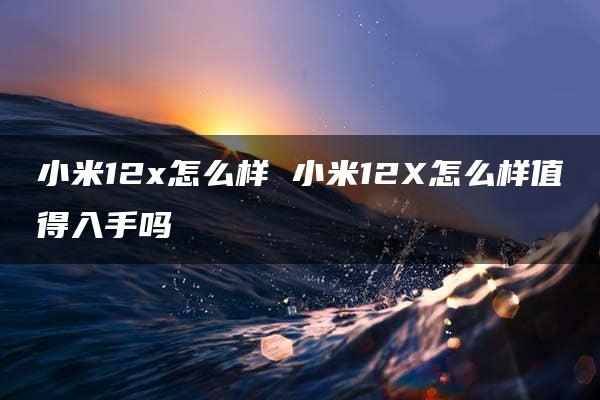 小米12x怎么样 小米12X怎么样值得入手吗