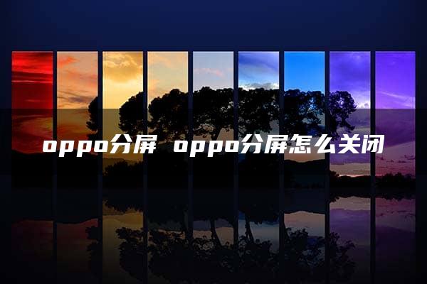 oppo分屏 oppo分屏怎么关闭