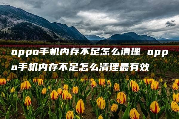 oppo手机内存不足怎么清理 oppo手机内存不足怎么清理最有效