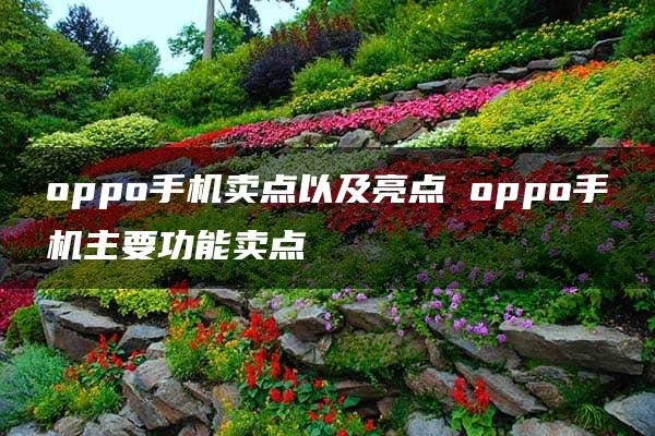 oppo手机卖点以及亮点 oppo手机主要功能卖点