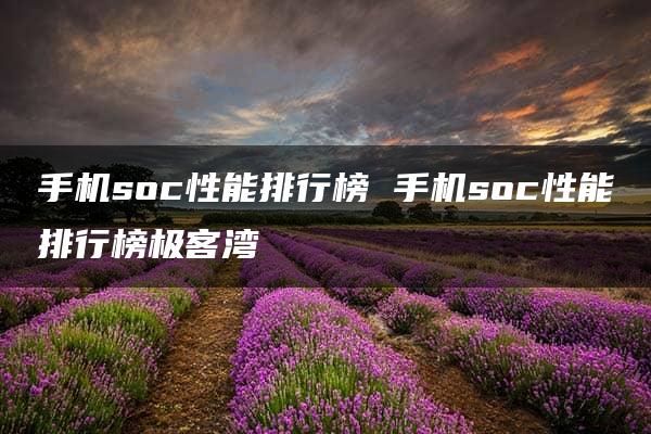 手机soc性能排行榜 手机soc性能排行榜极客湾