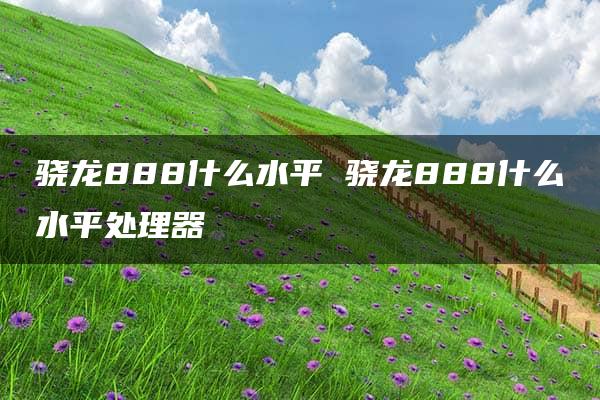 骁龙888什么水平 骁龙888什么水平处理器